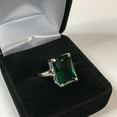 thumbnail image 1 of 8ct Emerald Cut Emerald Ring Green Gemstone Ring Panna Gemstone Ring Birthstone Gift Ring, 1 of 3
