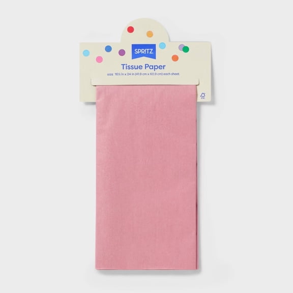 8ct Tissue Paper Pink : Gift Bag Tissue for Fall & Easter, Solid Pattern, 16.5" x 24"