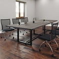 thumbnail image 1 of 8ft - 16ft Modern Conference Room Table and Chairs Set with Metal & Mesh (Sand Dune w/ Black Metal, 8ft Table & 6 Chairs & 2 PM), 1 of 1