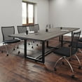 thumbnail image 1 of 8ft - 16ft Modern Conference Room Table and Chairs Set with Metal & Mesh (Stone Gray w/ Silver Metal, 16ft Table & 14 Chairs & 0 PM), 1 of 8