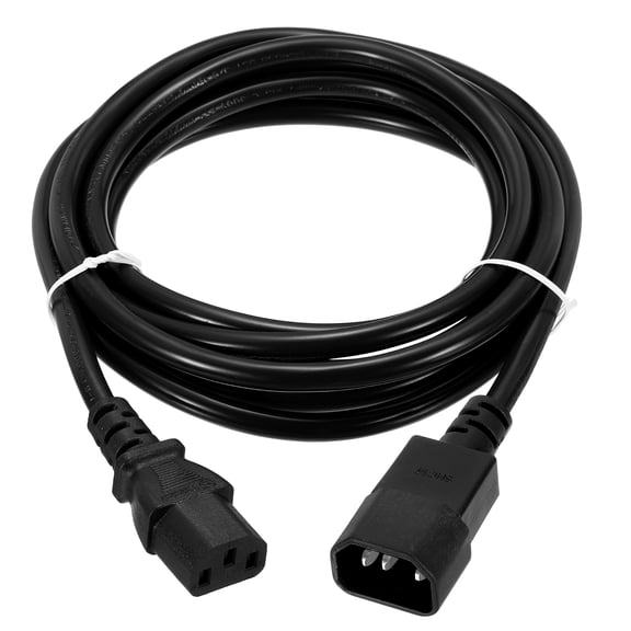 8ft 18 AWG Black 18/3 Universal Power Cord C14 to C13 10A 250V 3-Prong Extension PDU Power Cables