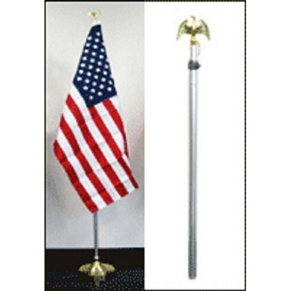 8ft Aluminum Banner Residential Indoor Flag Pole Gold Eagle Home & Commerical