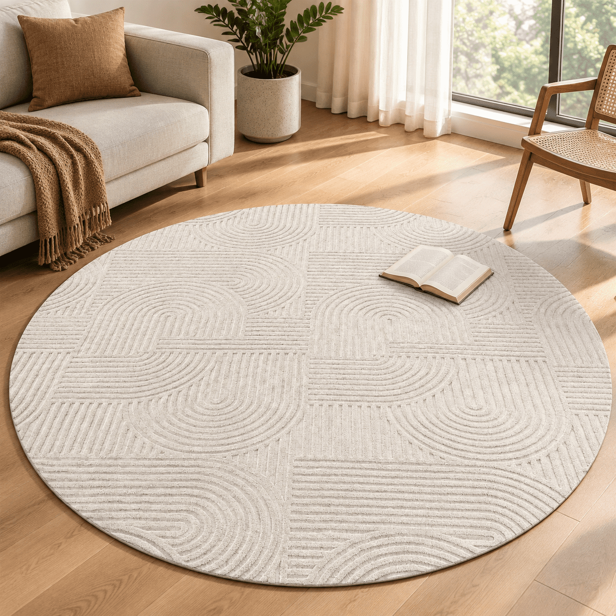 8ft Area Rugs For Living Room Modern Non Slip Washable Rug Beige ...
