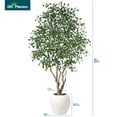 thumbnail image 1 of 8ft Artificial Ficus Tree with 18 inch White Planter, Tall Fake Ficus Trees for Indoor, Faux Ficus Silk Tree, Large Ficus Plants for Home Decor and Housewarming Gift, 1 of 8