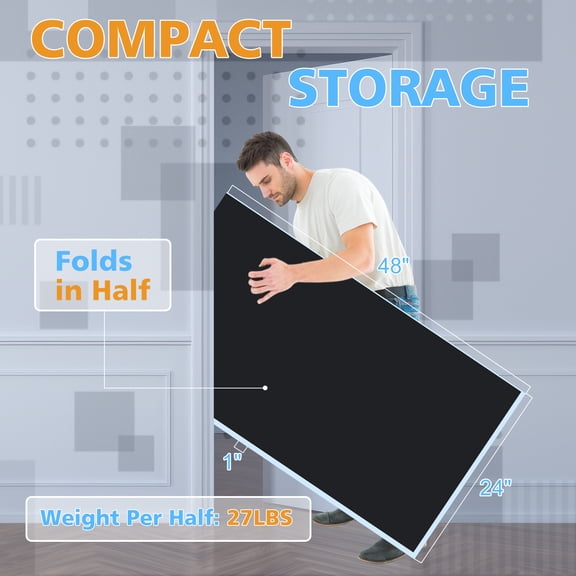 8ft Black Mid-Size Ping Pong Conversion Top Foldable & Portable Table Tennis Table Top for Indoor Games