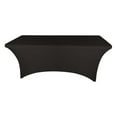 thumbnail image 1 of 8ft Black Spandex Table Cover - Rectangular Stretch Fitted Tablecloth for 30x96in Folding Tables - Banquet, Party, Patio - Wrinkle Resistant, 1 of 2
