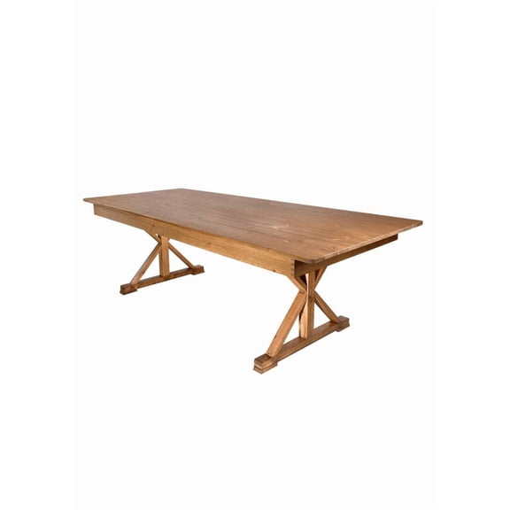 8ft Chestnut Rectangle X Leg Wood Farm Table by Chivari