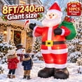 thumbnail image 1 of 8ft Christmas Inflatable Waving Santa with Gift Bag & LED Lights, Outdoor Indoor Xmas Decoration for Yard, Garden & Christmas Holiday Party, 1 of 12