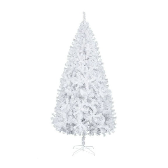 8ft Flocking Tied Light Christmas Tree RT White