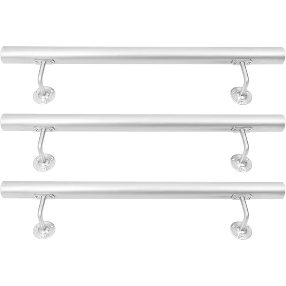 8ft Flush Handrail Kit 3 Pcs Wall Mount Stair Railing Indoor Stainless Steel Safety Hand Rail Outdoor Staircase Handrails 200 lbs Stair Hand Railing Wall Mount Support Cylindrical Silver