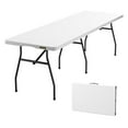 thumbnail image 1 of 8ft Folding Table - Heavy Duty 500 LBS Capacity - White Plastic Table with Legs - Portable Foldable Table for Parties, Weddings, Events, 1 of 8