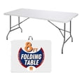 thumbnail image 1 of 8ft Folding Table - Heavy Duty Portable Plastic Table w/Handle & Lock, 1 of 7