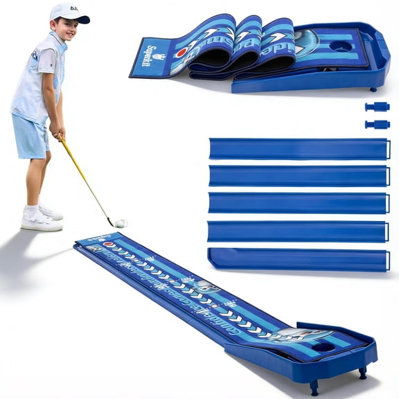 8ft Golf Putting Mat With Ball Return - Indoor Training For Practice Skill-building Kids Teens & Family Only