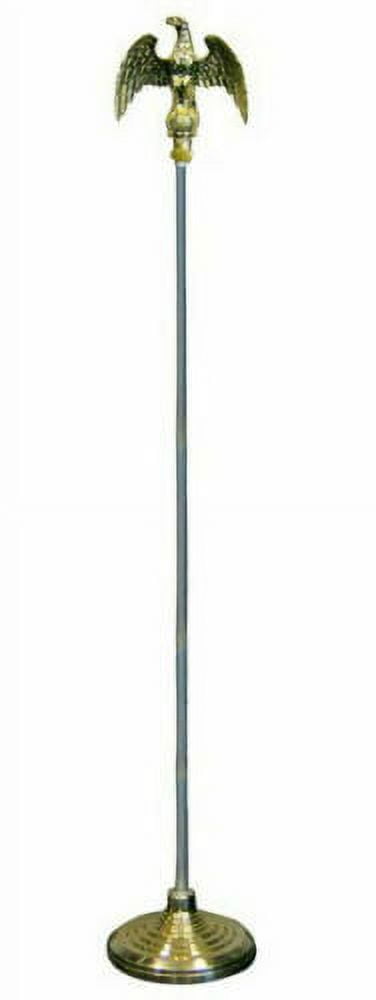 8ft Indoor Flag Pole Kit Eagle Topper 8' Telescoping FlagPole Kit with Base