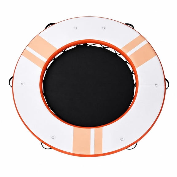 8ft Inflatable Floating Dock Platform with Ladder and Pump, Drop Stitch Water Air Mat Island Raft for Lake Pool Beach, Orange