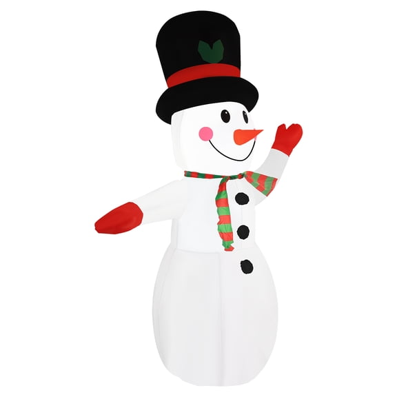 8ft Inflatable Snowman Christmas Decoration, Lighted Outdoor Holiday Yard Decor with Hat Scarf & LED Lights
