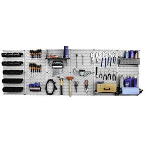 8ft Metal Pegboard Master Workbench Kit - Gray Toolboard & Black Accessories