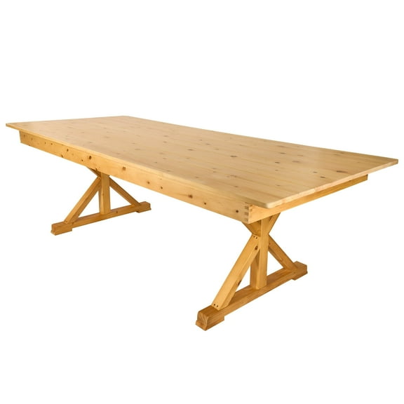 8ft Natural Rectangle X Leg Wood Farm Table by Chivari