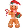 thumbnail image 1 of 8ft Outdoor Christmas Decorations with LED Lights, Christmas Inflatable Gingerbread Man Holding A Gift, Christmas Blow Up Yard Decorations, Inflatable Christmas Decorations for Yard Lawn, 1 of 9