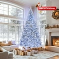 thumbnail image 1 of 8ft Pre-lit Silver Christmas Tree with 500 Lights & Remote, 1350 Branch Tips, Artificial Xmas Tree for Home/Office Holiday Decor, 1 of 9