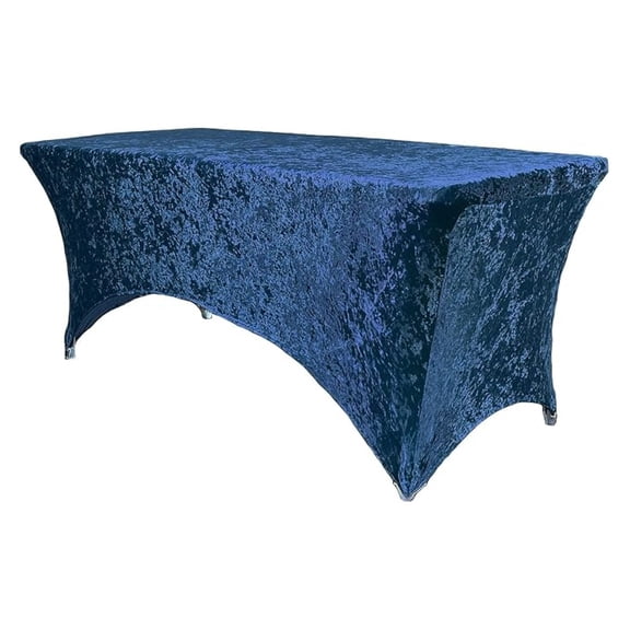 8ft Rectangular Spandex Tablecloth - Navy Blue, Stretch Table Cover for Weddings & Events