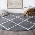 thumbnail image 1 of Bliss Rugs Transitional Diamond 7'10'' Round Gray and White Polypropylene Indoor Area Rug, 7'10'' Round, 1 of 8