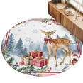 8ft Round Rug Christmas Elk Area Rugs for Living Room Bedroom Washable ...