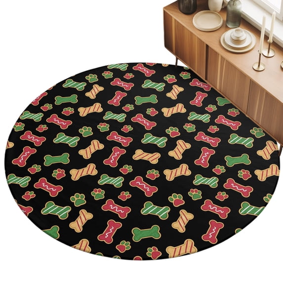 8ft Round Rug Merry Christmas Area Rugs for Living Room Bedroom ...