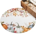 8ft Round Rug Orange Blue Pumpkin Fall Area Rugs for Living Room ...