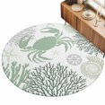 8ft Round Rug Sage Green Crab Coastal Area Rugs for Living Room Bedroom ...