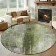 thumbnail image 1 of 8ft Round Rug, Sage Green Non-Skid Rubber Backing Large Area Rugs - Living Room Bedroom Home Office, Retro Oil Painting Modern Abstract Art Aesthetics Indoor Floor Mat Carpets Washable Rug, 1 of 9