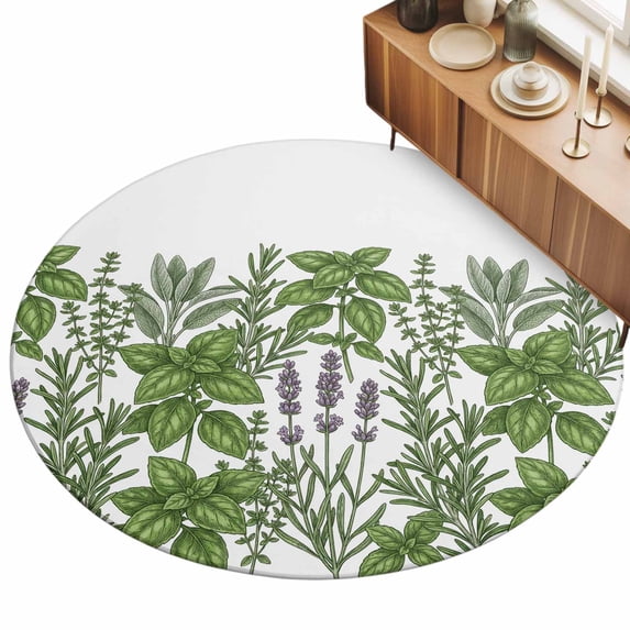 8ft Round Rug Spring Botanical Area Rugs for Living Room Bedroom ...