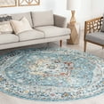 thumbnail image 1 of 8ft Round Traditional Gray Blue Round Area Rugs for Living Room | Bedroom Rug | Dining Room Rug | Indoor Entry or Entryway Rug | Kitchen Rug | Alfombras para Salas 7'10'' Round, 1 of 5