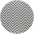 thumbnail image 1 of 8ft Round Water Resistant, Large Indoor Outdoor Rugs for Patios, Front Door Entry, Entryway, Deck, Porch, Balcony | Outside Area Rug for Patio | Gray, Chevron | Size: 7'10'' Round, 1 of 4