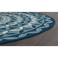 thumbnail image 1 of 8ft Round Water Resistant, Large Indoor Outdoor Rugs for Patios, Front Door Entry, Entryway, Deck, Porch, Balcony | Outside Area Rug for Patio | Navy, Geometric | Size: 7'10'' Round, 1 of 5