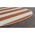 thumbnail image 1 of 8ft Round Water Resistant, Large Indoor Outdoor Rugs for Patios, Front Door Entry, Entryway, Deck, Porch, Balcony | Outside Area Rug for Patio | Terra, Stripe | Size: 7'10'' Round, 1 of 5