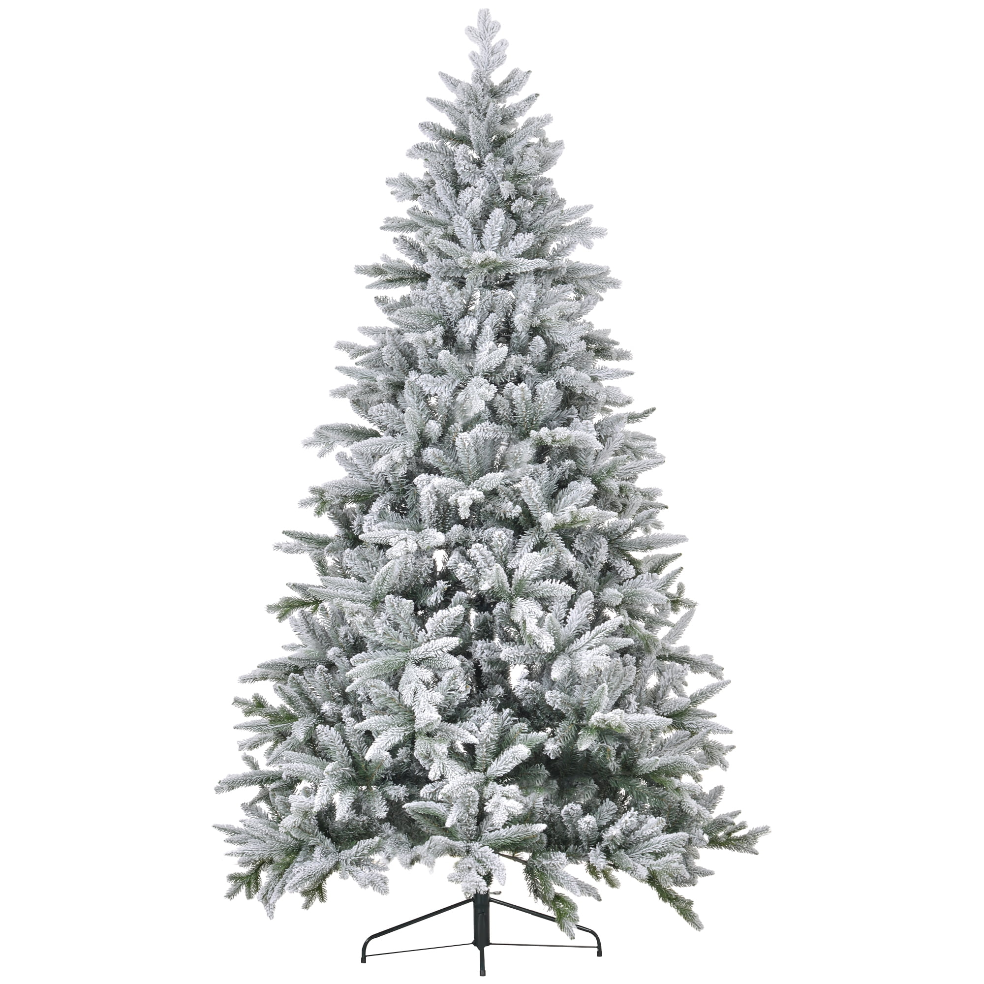 8ft Snow Flocked Full Christmas Tree 2003 Tips Quick Setup Flame Retardant Indoor Holiday Decor