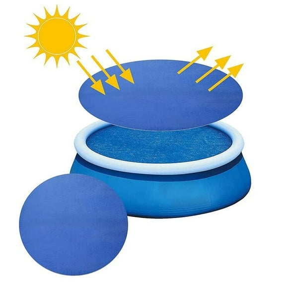 8ft Solar Covers for Intex Inflatable Pools, Novobey 8 ft Round Solar Pool Cover Dust Swimming Pool Cover Protector for Above Ground Pool and Frame Pool