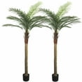 thumbnail image 1 of 8ft Tall Artificial Palm Tree for Outdoor Indoor Decor, Large Faux Coconut Silk Palm Tree Tropical Fake Tree Perfect for Outside Patio Poolside Home Office Decor (Set of 2), 1 of 7