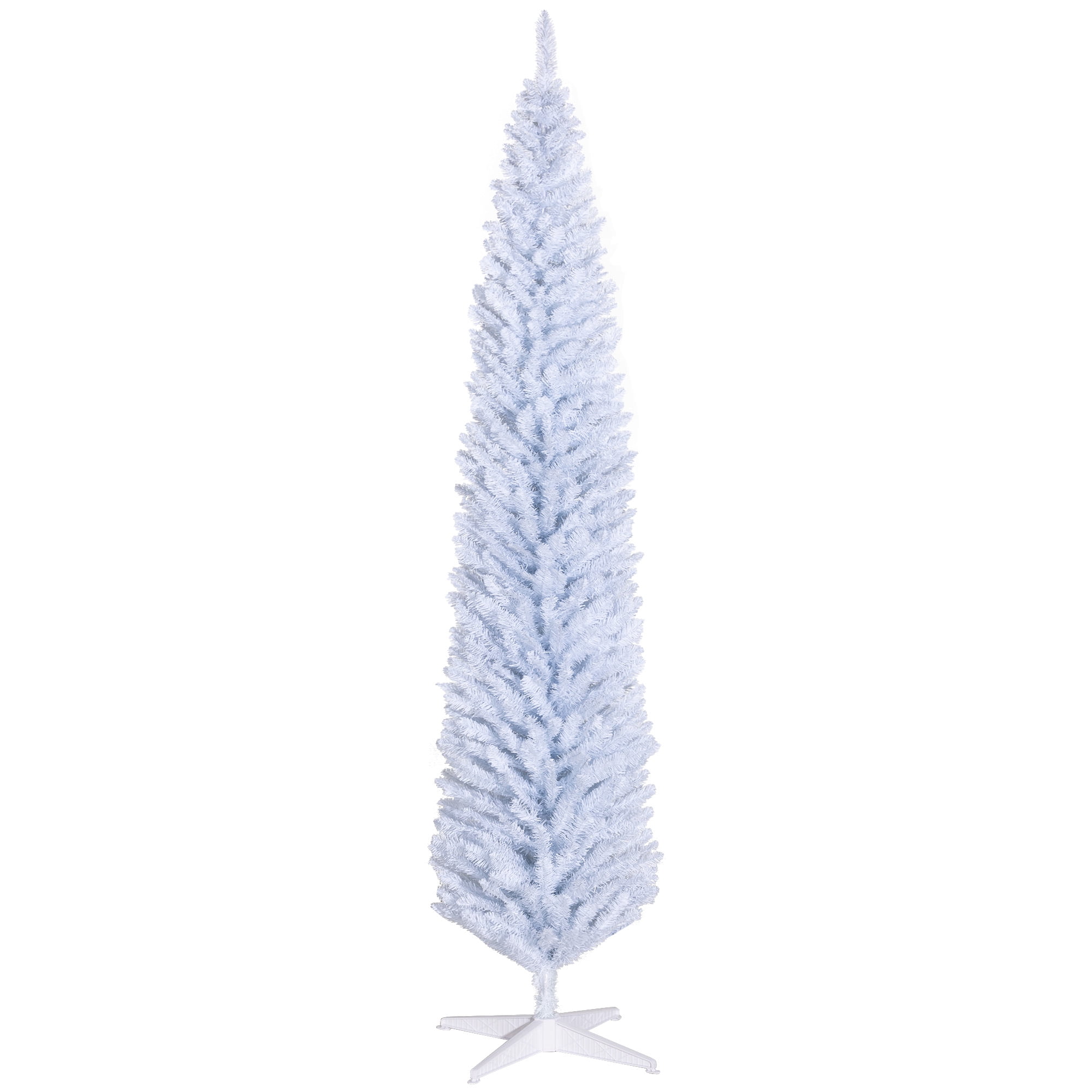 8ft Unlit Pencil Christmas Tree 618 Tips Flame Retardant Small Space Holiday Decor
