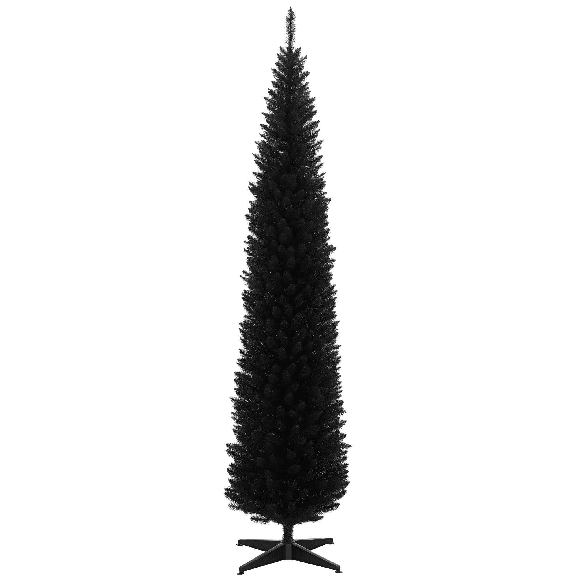 8ft Unlit Pencil Christmas Tree 618 Tips Flame Retardant Small Space Holiday Decor