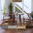 thumbnail image 1 of 8ft Washable Large Round Rug, Animal Print Non-Slip Circle Area Rug for Living Room Dining Room, Rustic Leopard Zebra Tiger Stripes Plaid Indoor Floor Mat for Home Decor, 1 of 9