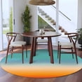 thumbnail image 1 of 8ft Washable Large Round Rug, Blue Turquoise Orange Gradual Non-Slip Circle Area Rug for Living Room Dining Room, Abstract Modern Indoor Floor Mat for Home Decor, 1 of 9