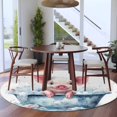thumbnail image 1 of 8ft Washable Large Round Rug, Pig Taking Non-Slip Circle Area Rug for Living Room Dining Room, A Bath Indoor Floor Mat for Home Decor, 1 of 9