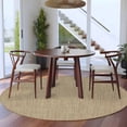 thumbnail image 1 of 8ft Washable Large Round Rug, Vintage Linen Non-Slip Circle Area Rug for Living Room Dining Room, Pastoral Brown Linen Texture Farmhouse Indoor Floor Mat for Home Decor, 1 of 9