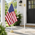 8ft White Aluminum Adjustable Telescoping Flag Pole with Ball Top ...