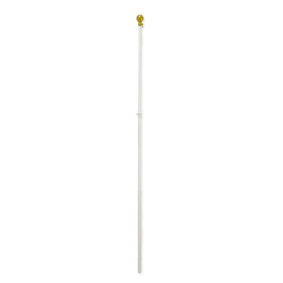 8ft White (Ball Top) Aluminum Flag Pole Only