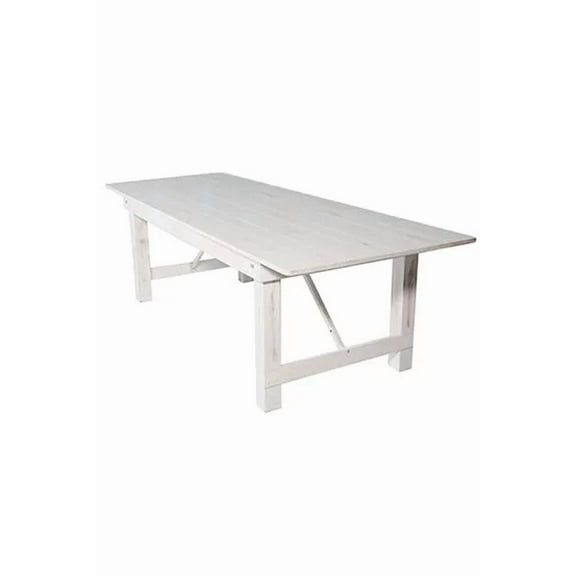 8ft White Distressed Rectangle Wood Farm Table - by Chivari