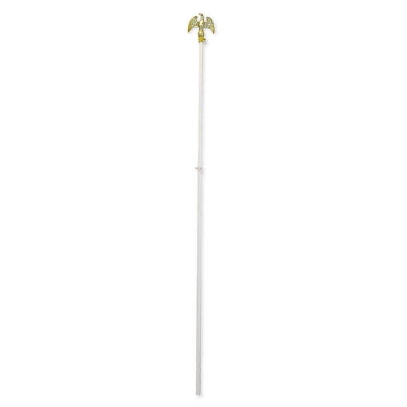8ft White (Eagle Top) Aluminum Flag Pole Only