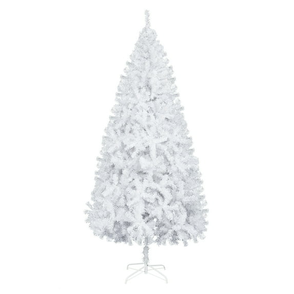 8ft White Flocking Tied Light Christmas Tree | 1349 Branches | Realistic PVC Foliage | Sturdy Metal Base | Indoor Holiday Decor